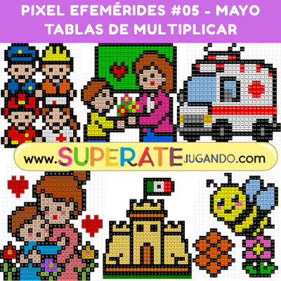 PIXEL EFEMÉRIDES 05 - MAYO  - TABLAS DE MULTIPLICAR